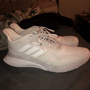 white adidas running shoes